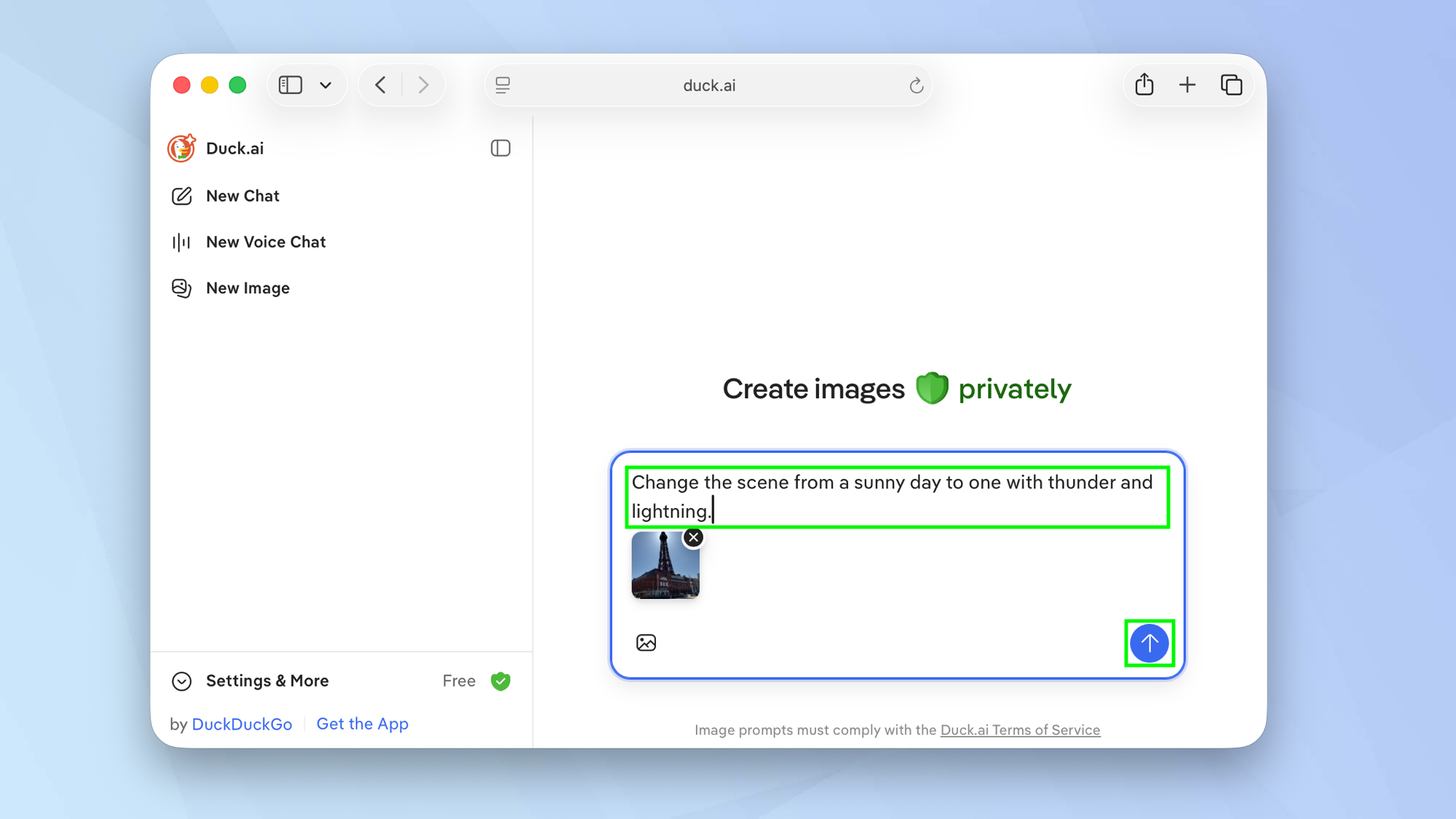 Chỉnh sửa hình ảnh trong DuckDuckGo bằng AI ẩn danh