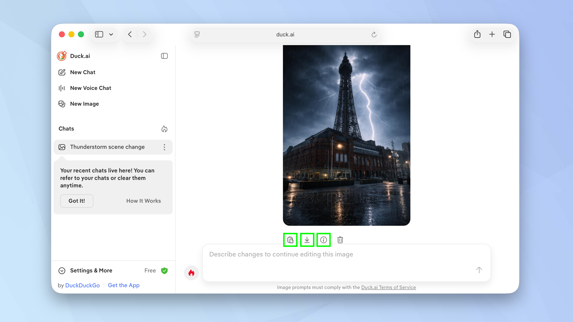 Chỉnh sửa hình ảnh trong DuckDuckGo bằng AI ẩn danh